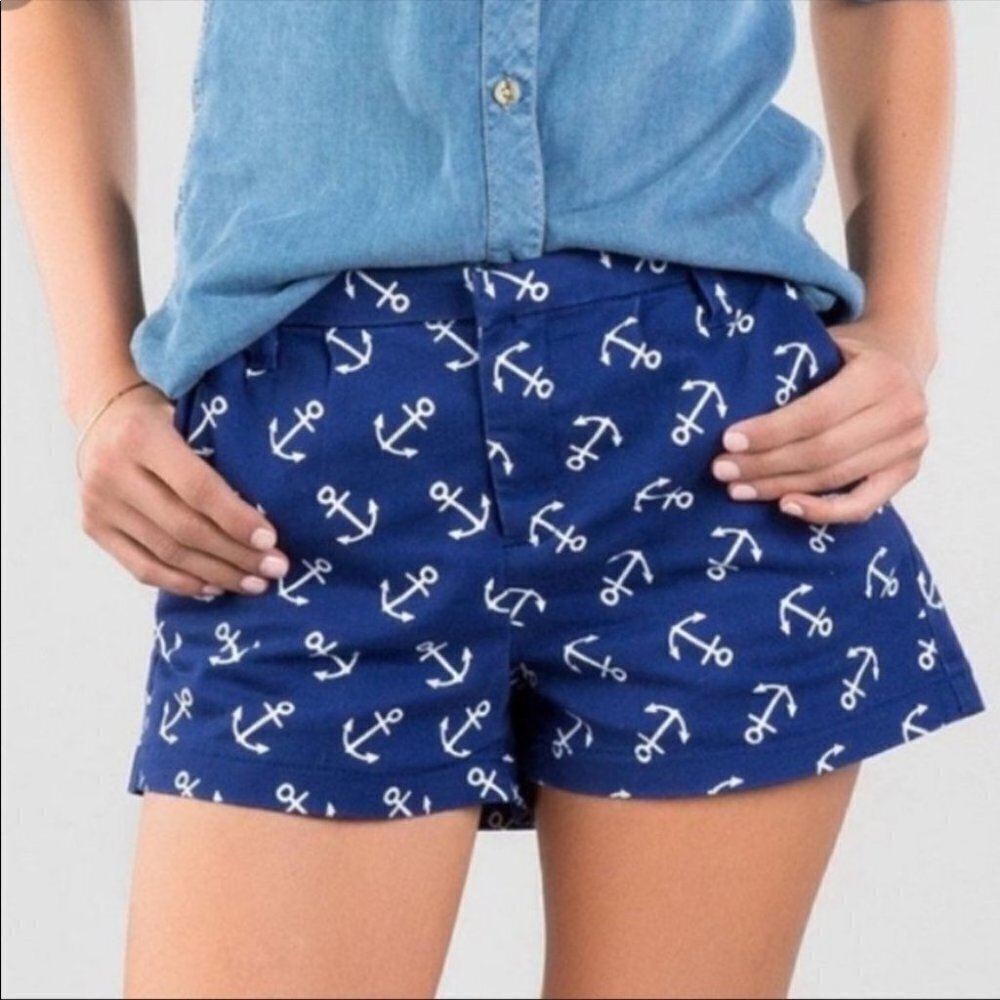 Harper Francesca's Navy Anchor Shorts 26